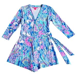 Lilly PulitzerLilly Pulitzer Karlie Wrap Romper Multi Pop Up Got Your Back